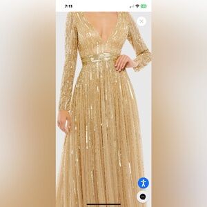 Elegant Gold Sequin Evening Gown